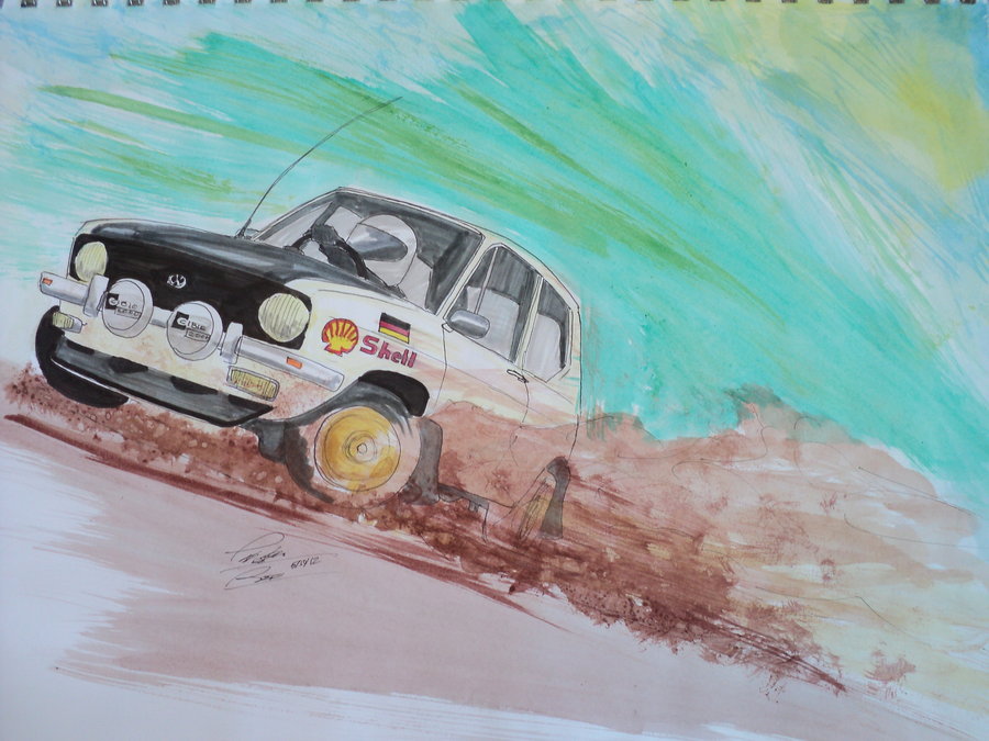 900x675 Vw Rabbit Watercolor And Marker By Prestonthecarartist