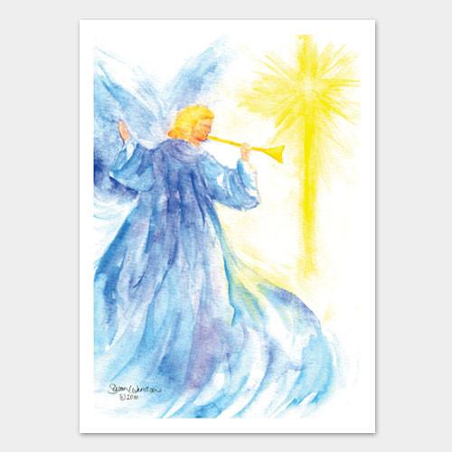 500x500 Angel And Star Watercolor Christmas Card Set Susan Windsor