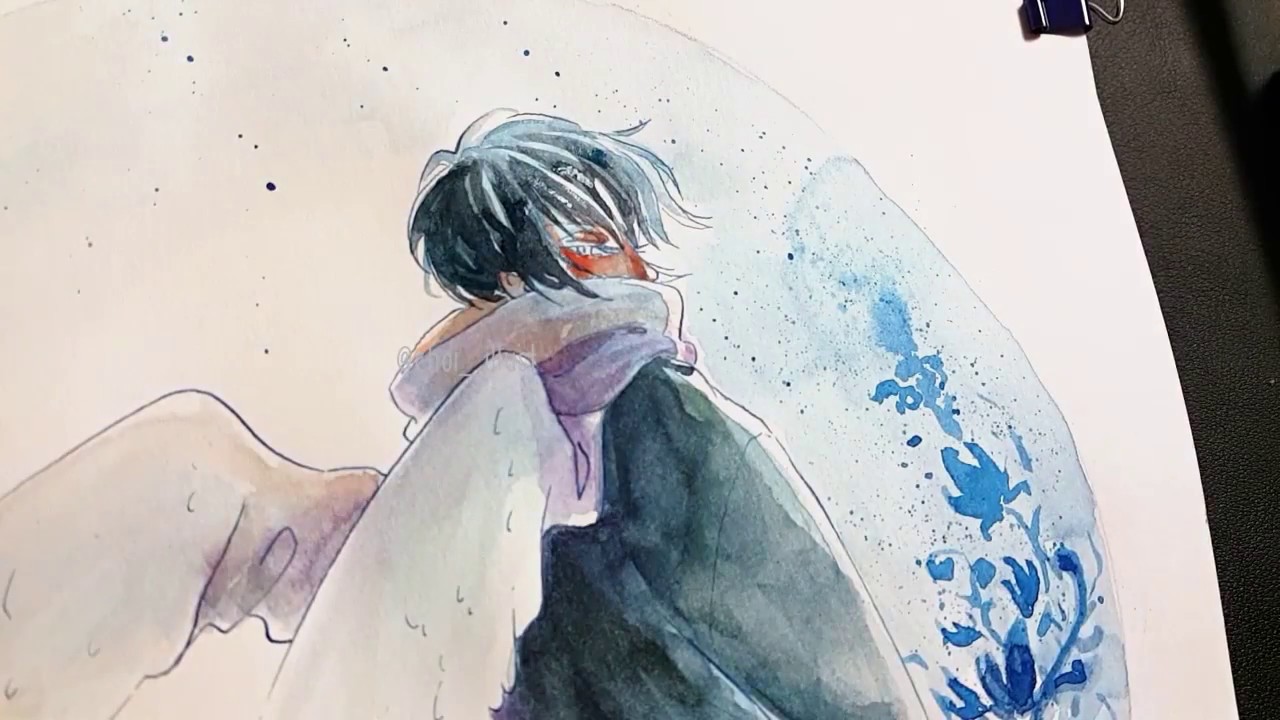 1280x720 Angel Demon Original Character Speed Painting Watercolor