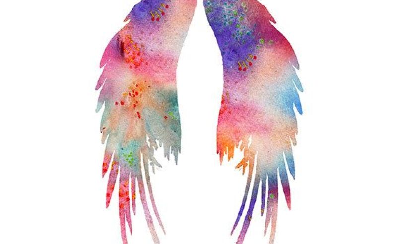800x491 Painting Watercolor Angel Wings Painting For Home