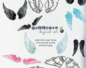 340x270 Watercolor Wings Etsy