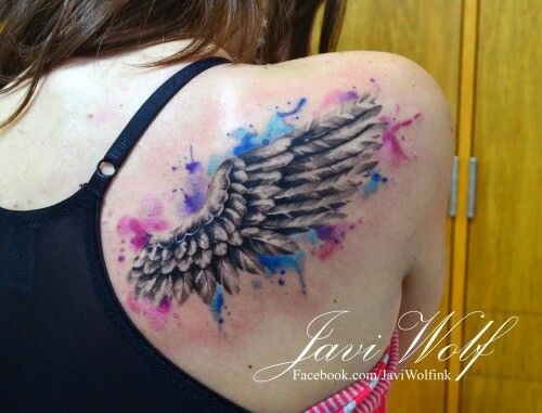 500x381 Watercolor Tattoo Angel Wings Tattoo Me Beautiful