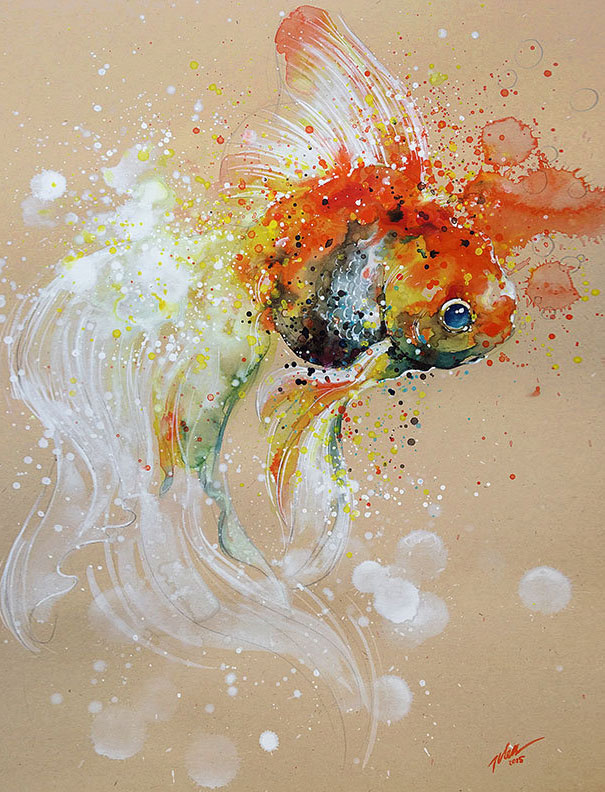 605x792 Splashed Watercolor Paintings By Tilen Ti Bored Panda
