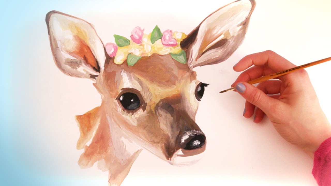1280x720 Watercolor Animal Paintings