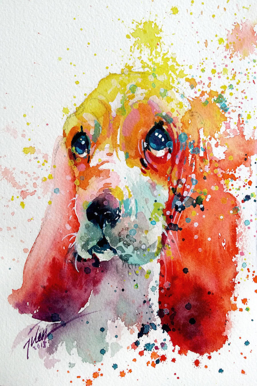900x1354 Colorful Splashed Watercolor Animals Paintings Fubiz Media