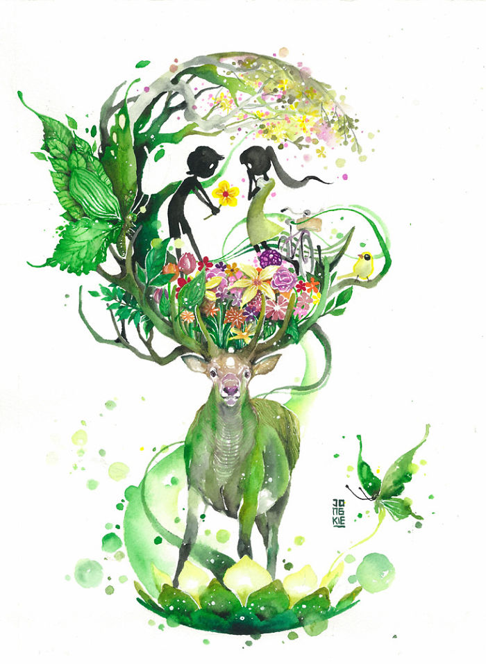700x956 Expressive Watercolor Animal Paintings By Luqman Reza