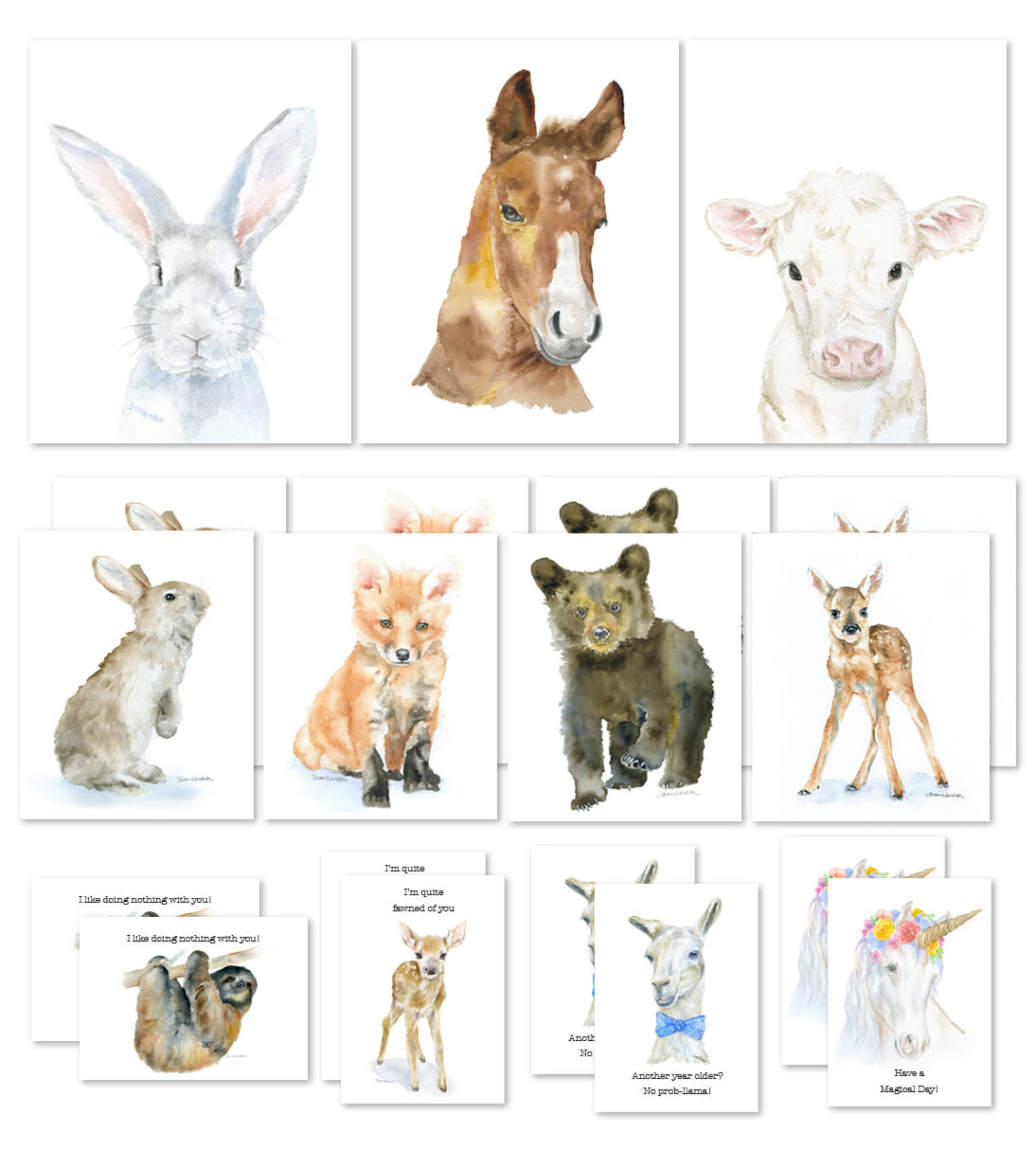1094x1214 Watercolor Animal Prints And Cards Starter Kit Stockabl