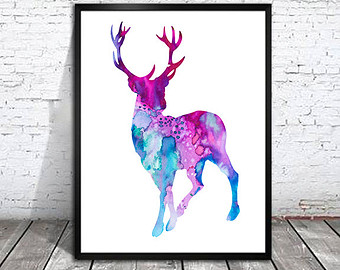 340x270 Triceratops 2 Dinosaur Watercolor Print Watercolor Painting