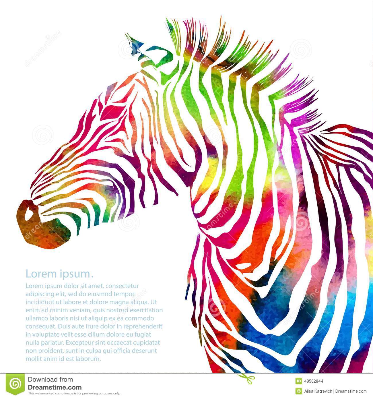 1300x1390 Animal Illustration Of Watercolor Zebra Silhouette Stock V On