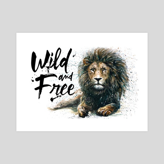 540x540 Lion Watercolor Animals Predator, An Art Print By Konstantin