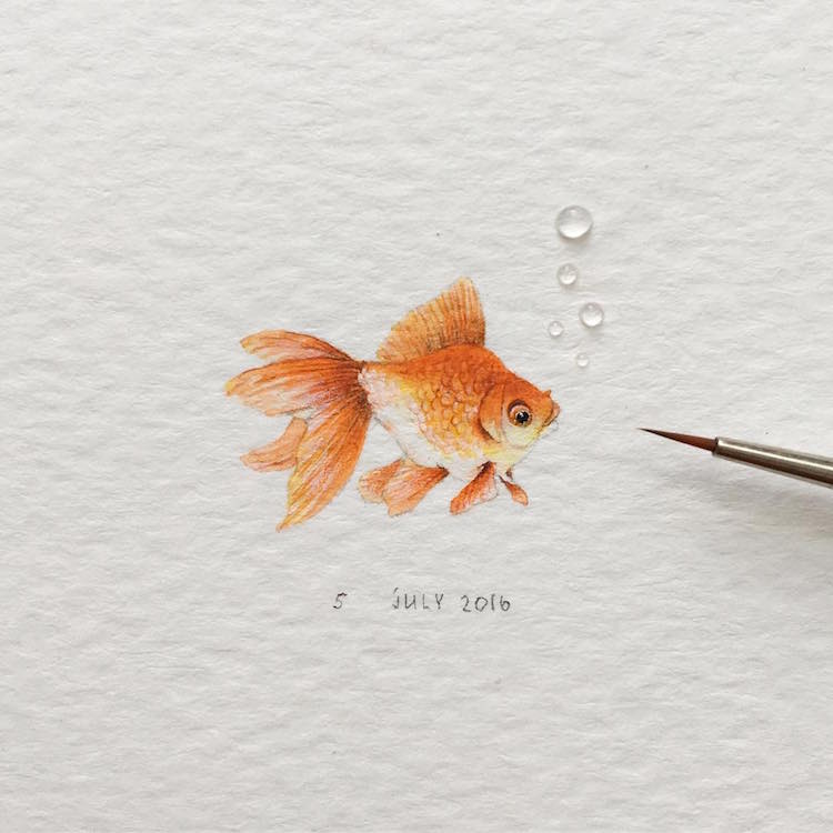 750x750 Miniature Paintings Of Adorable Animals Capture Every Cute Little