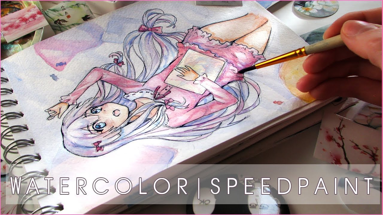 1280x720 Watercolor Anime Girl Speedpaint Eromanga Sensei