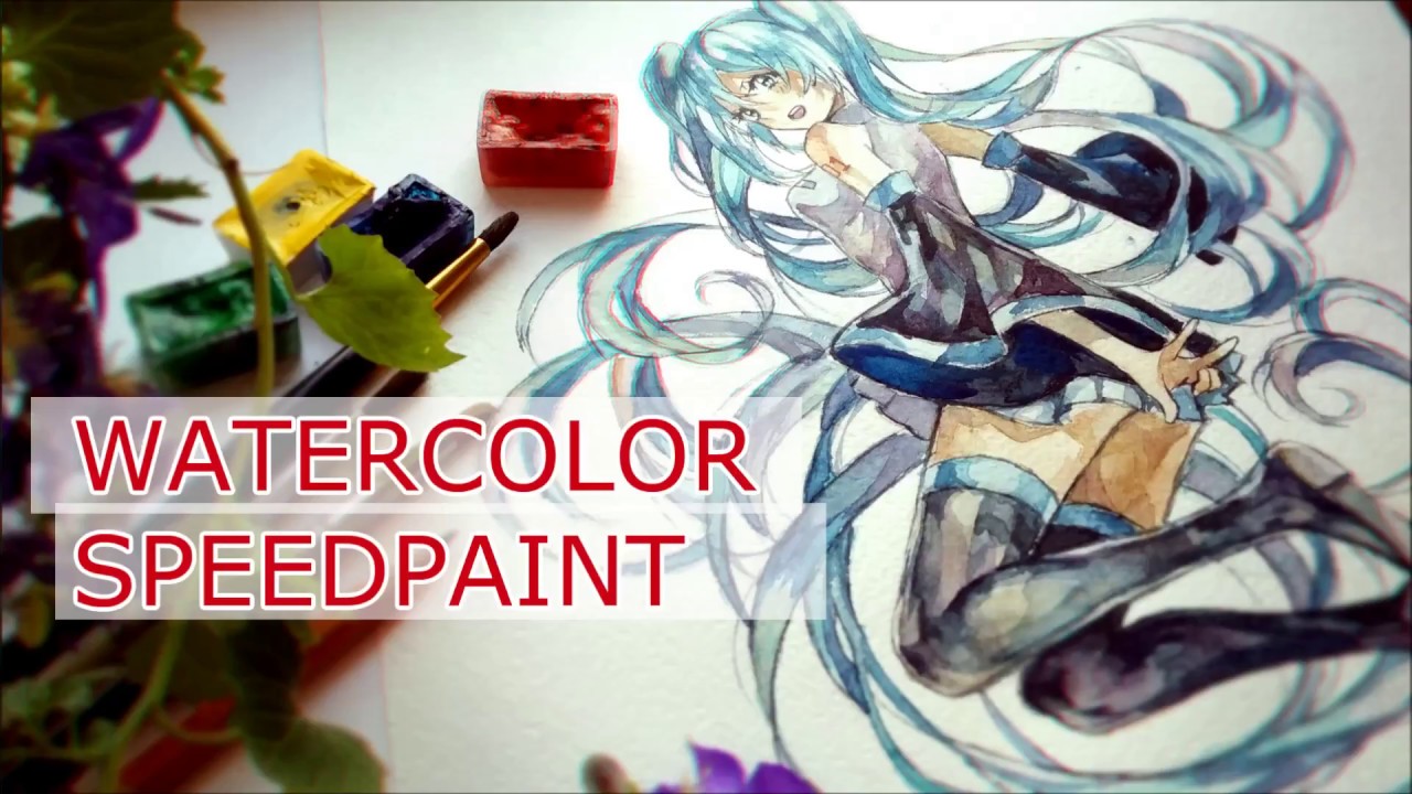 1280x720 Watercolor Painting Tutorial Anime Girl