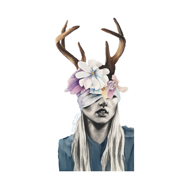 630x630 Deer Antler Watercolor Design