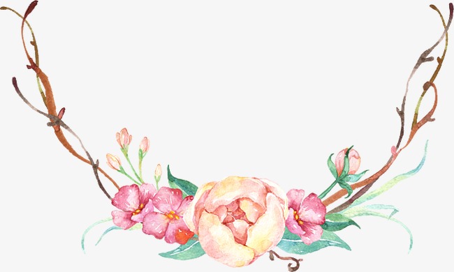 650x390 Flowers, Watercolor, Antlers Png Image And Clipart For Free Download