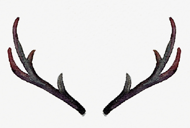 650x438 Hand Painted Watercolor Antlers, Watercolor Clipart, Antlers, Hand