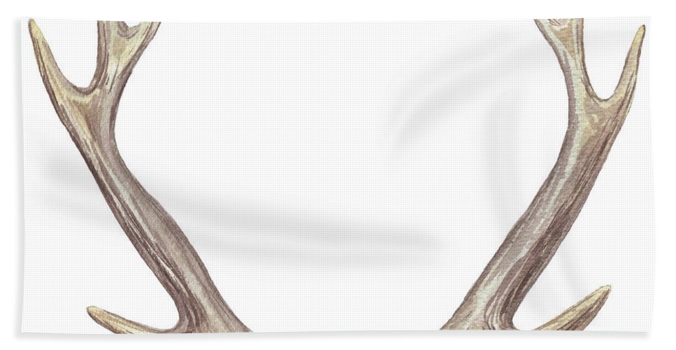 967x500 Watercolor Antlers Bath Towel For Sale By Irina Sztukowski