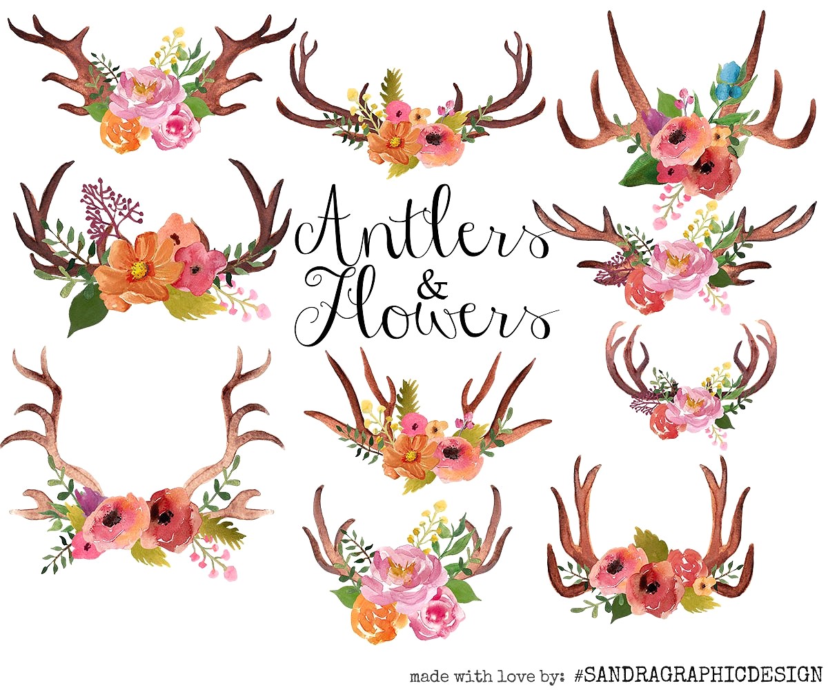 1200x1000 Watercolor Antlers Clip Art 2 Jpg 1464515624 S 16 Antler Clipart