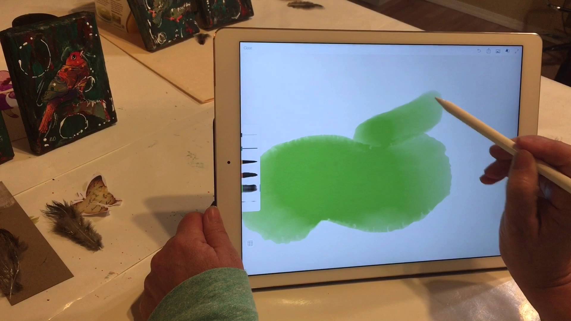 1920x1080 Ipad Pro And Apple Pencil With Adobe Sketch App Watercolor Brush