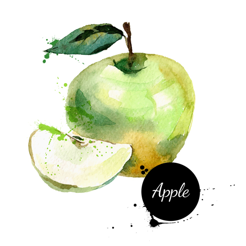 500x500 Hand Drawn Apple Watercolor Vector Free Download
