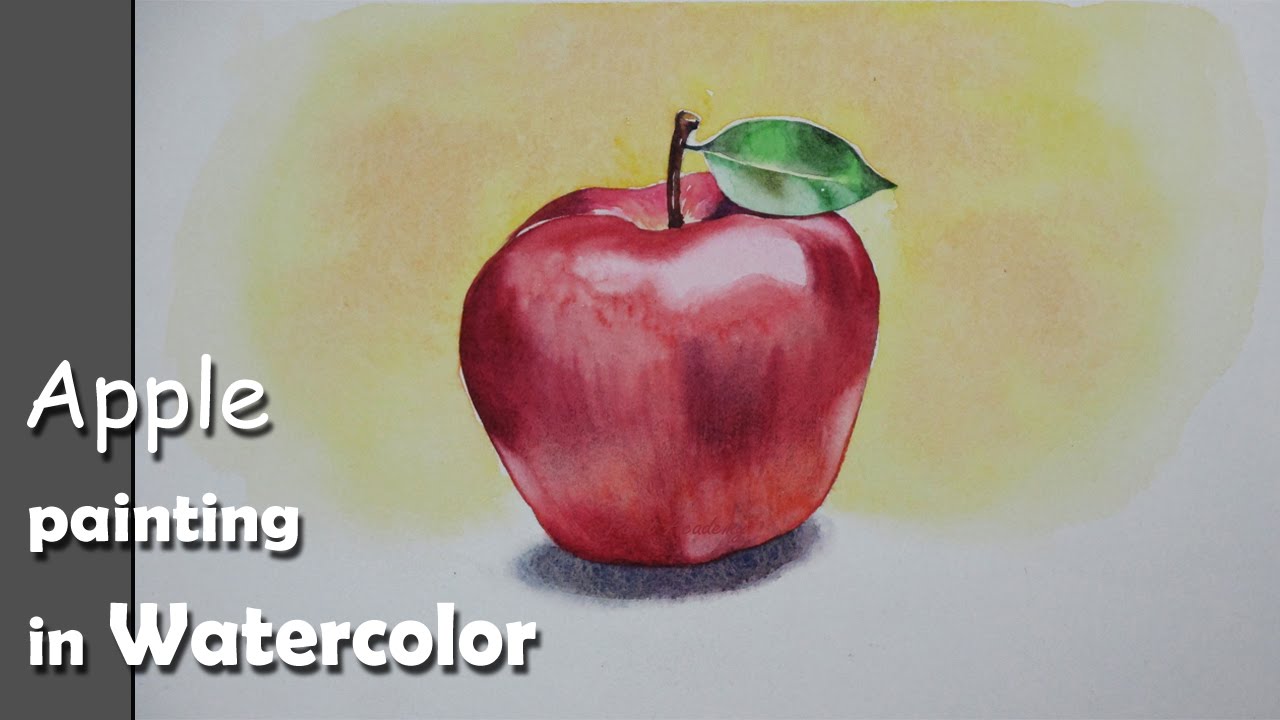 1280x720 How To Paint An Apple With Watercolor Step By Step