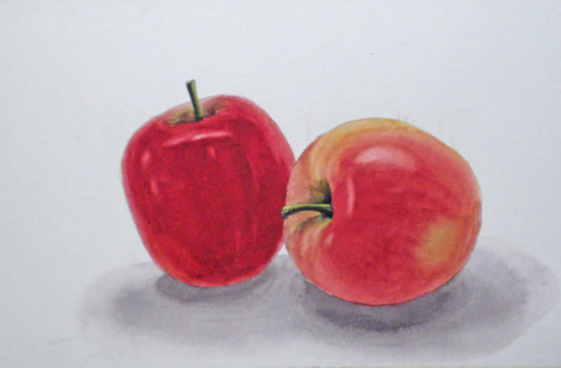 800x525 How To Paint An Apple With Watercolor
