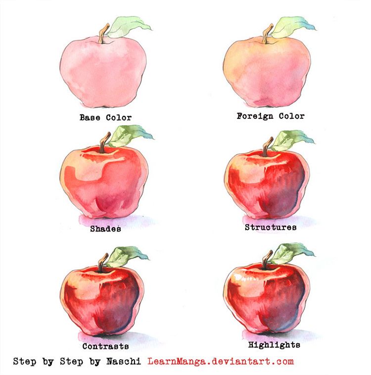 750x758 Drawn Apple Watercolour