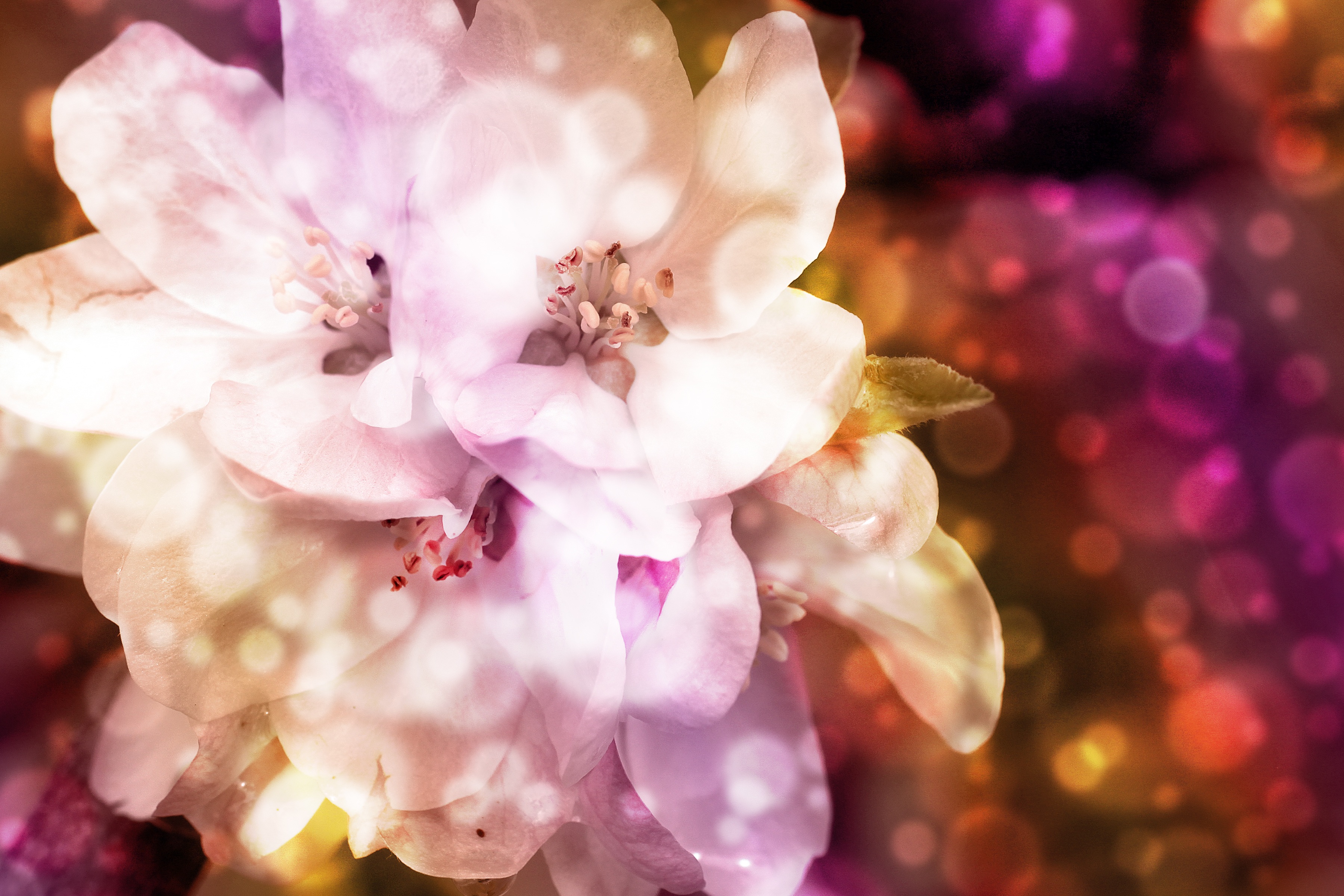 3599x2400 Free Images Apple, Tree, Branch, Bokeh, White, Texture, Flower