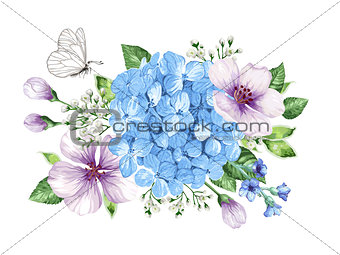 340x255 Image 7471998 Bouquet Of Apple Tree Flower, Gypsophila In