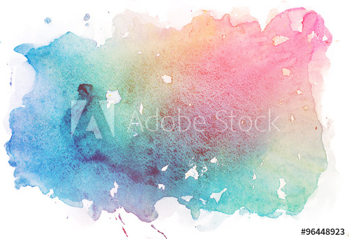 500x343 Abstract Watercolor Aquarelle Paint Hand Drawn Colorful Splatter