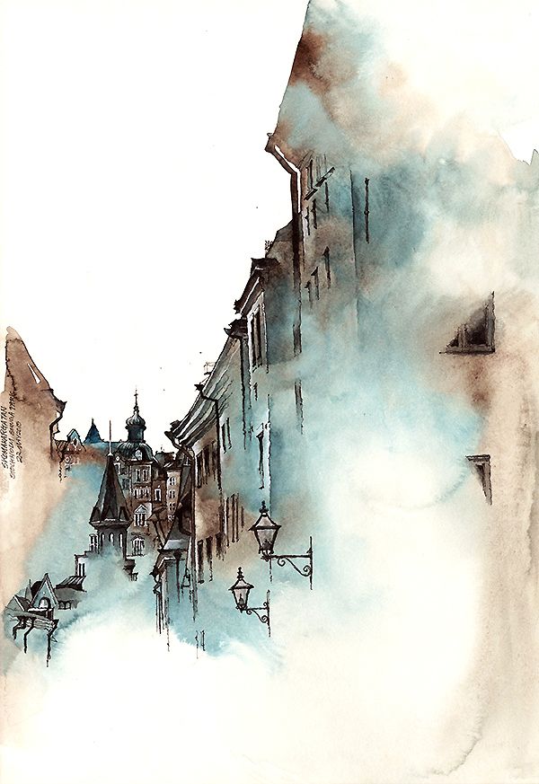 600x873 Watercolor Architecture Based On My Trip 2014 Feb 2015 In Central