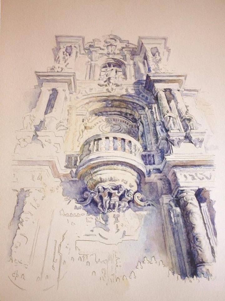 720x960 Architectural Watercolor Creativity Watercolor