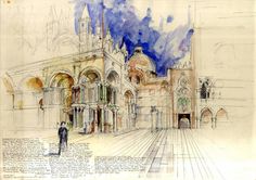 236x166 Architecture, Watercolors Watercolors Drawings