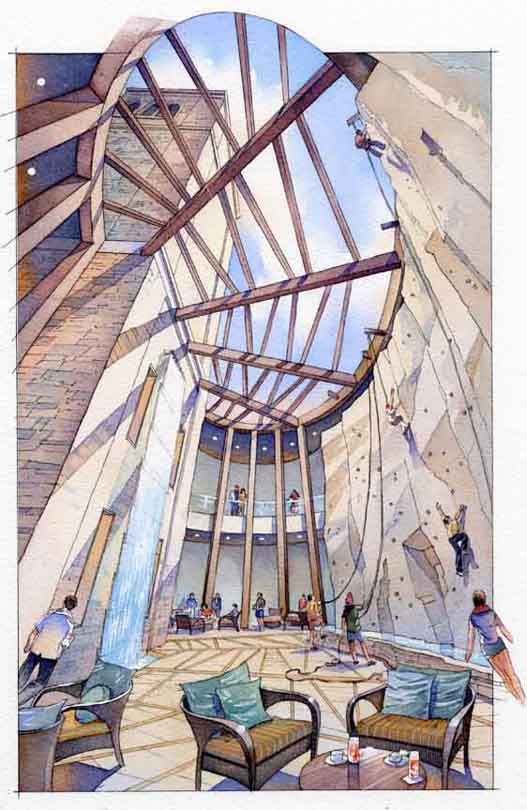 527x810 Watercolor Architectural Rendering Arch Presentation