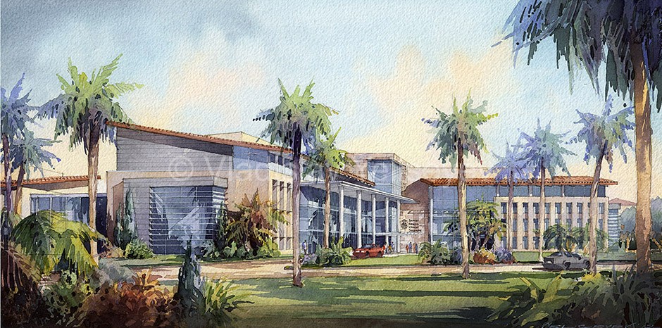 940x466 Eye Level Watercolor Architectural Renderings By Vladislav