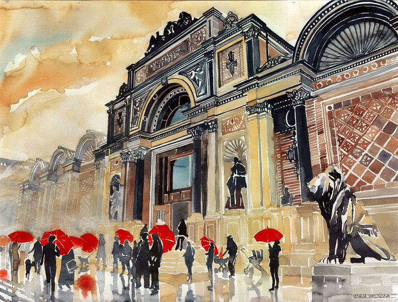 800x607 Vibrant Architectural Watercolors By Maja Wronska Colossal