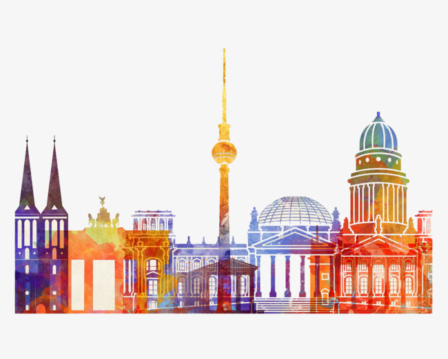 650x521 Watercolor Architecture In Berlin, Watercolor Clipart, Cartoon