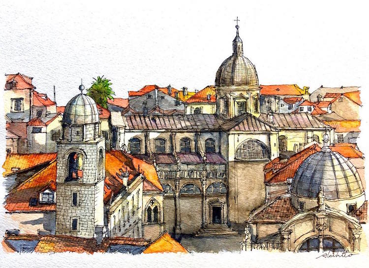 750x544 Watercolor Paintings Of International Architecture By Artist With