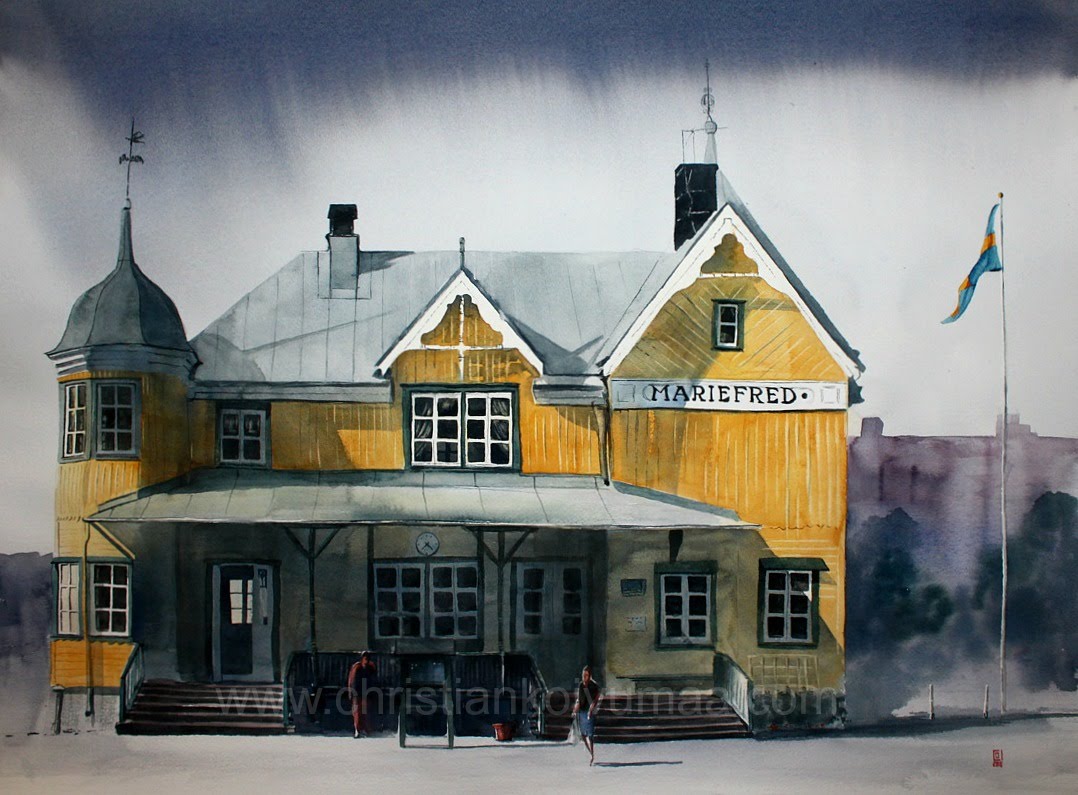 1078x795 Watercolor Architecture