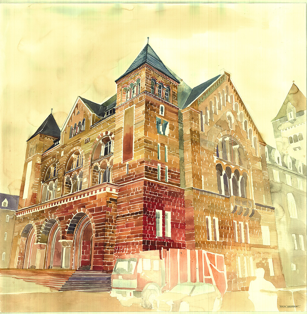 1000x1022 Colorful New Architectural Watercolors By Maja Wronska Colossal