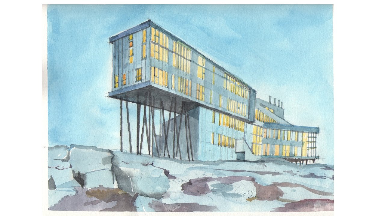1280x720 Fogo Island Inn Watercolor Sketch