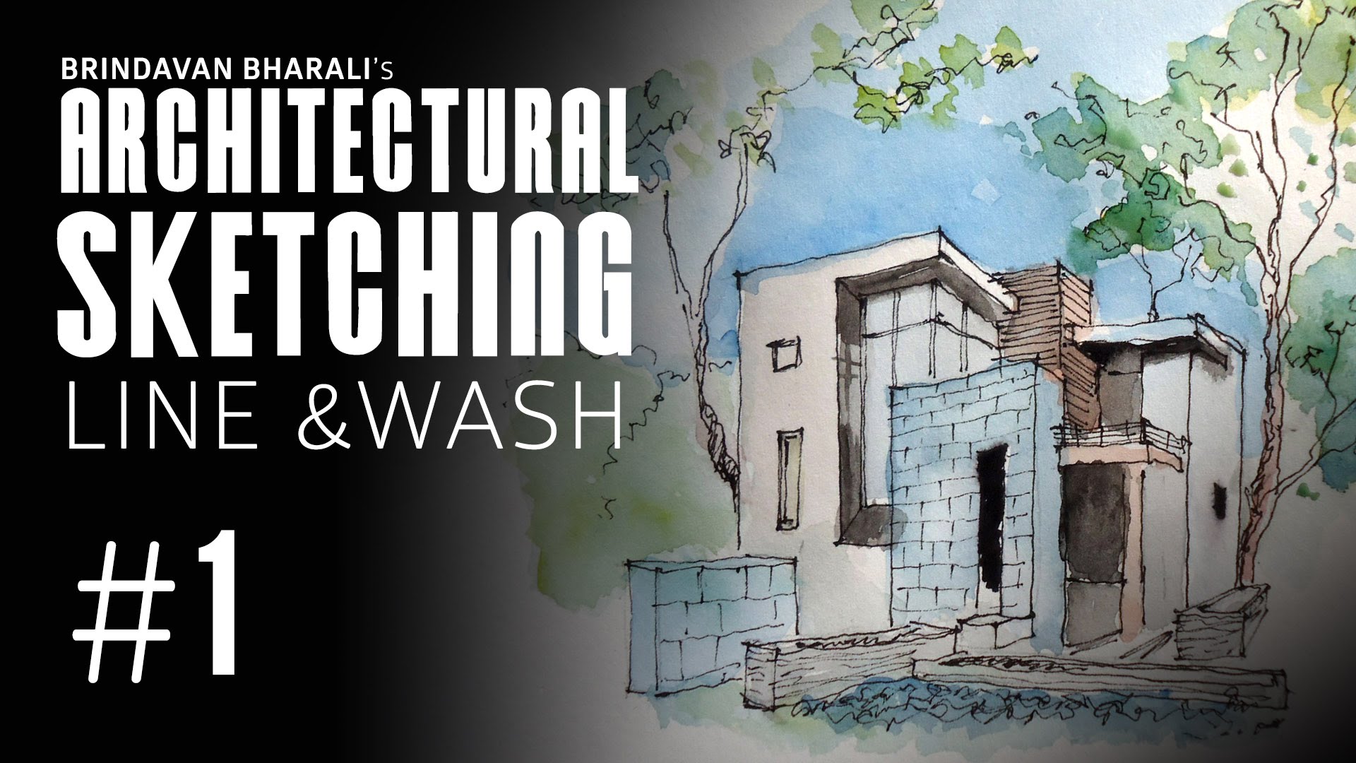 1920x1080 Architectural Sketch Watercolour Line And Wash By Brindavan