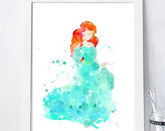 340x270 Ariel Watercolor Etsy