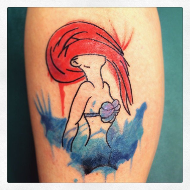 640x640 Watercolor Ariel Disney Princess Tattoos Popsugar Australia