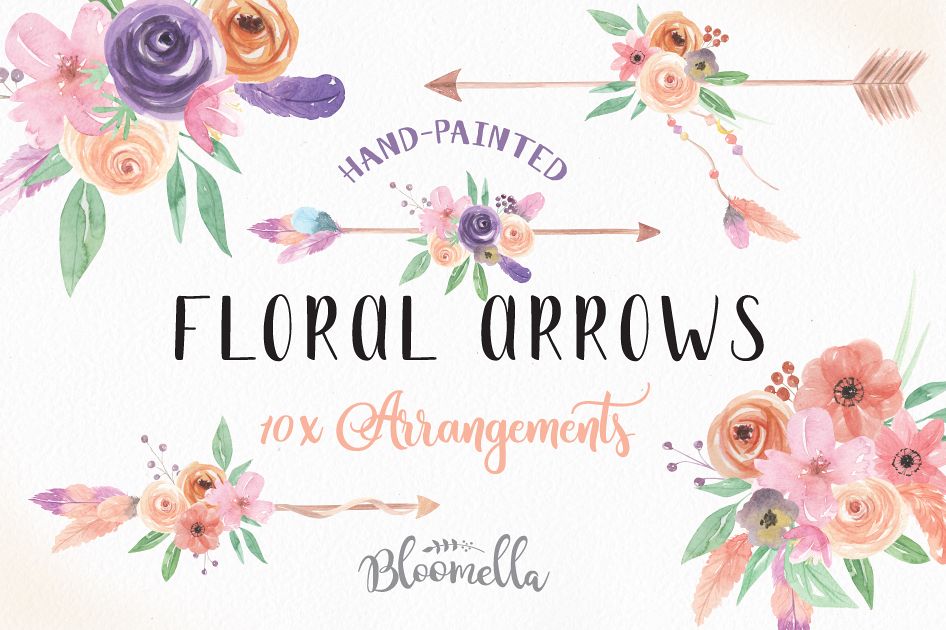 946x630 Watercolor Arrow Clipart Bouquets Flowers Summer Florals