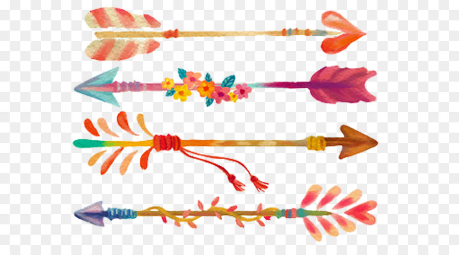 900x500 Watercolor Painting Arrow Drawing