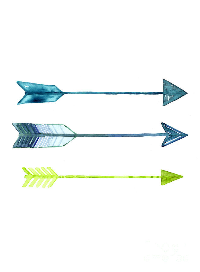 662x900 Arrows Watercolor Art Print Painting By Joanna Szmerdt