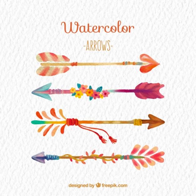 626x626 Colorful Watercolor Arrows Free Vector Free Printables Amp Others