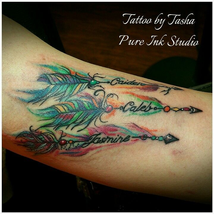 720x720 Watercolor Arrows Tattoo With Birthstones Tattoo Portfolio