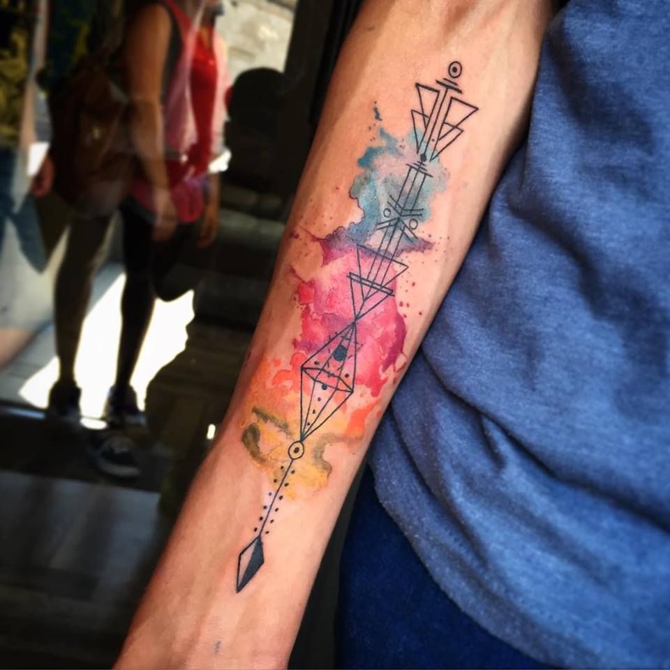 960x960 Watercolor Arrow Tattoo Tatuajes Tattoo, Tattos